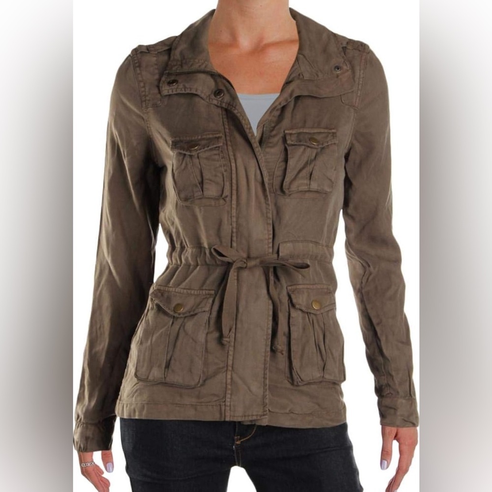 Maison Jules Lightweight Soft Material Fitted Military Style Cargo Jacket